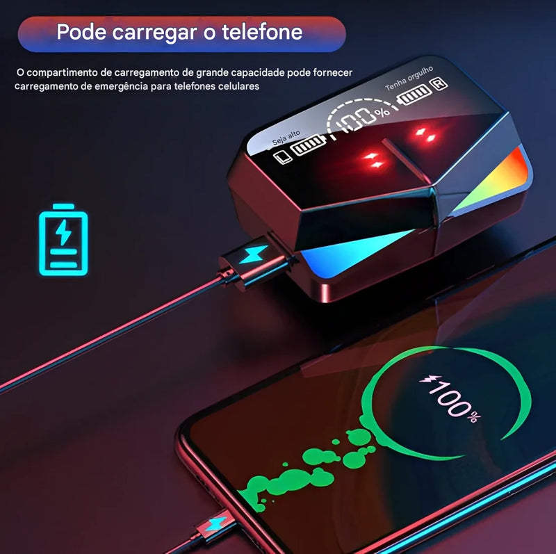 Fone M28 bluetooth com led